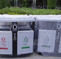 玻璃鋼仿大理石垃圾桶 防潮耐腐更出色