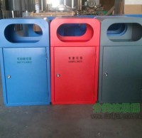 戶外商業(yè)街鋼制分類垃圾桶