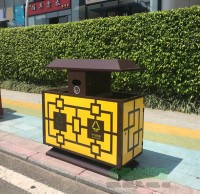 戶外環衛古典鋼制分類垃圾桶