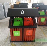 玻璃鋼內(nèi)桶鋼木分類垃圾桶