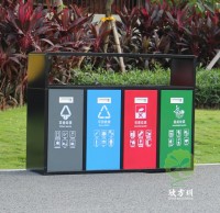 戶外噴塑冷軋鋼板分類垃圾箱