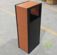 方形室內(nèi)塑木冷軋鋼板果皮箱