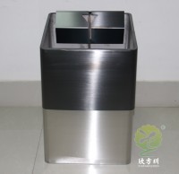 室內直投口方形不銹鋼垃圾桶
