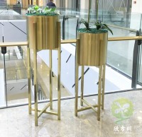 商場(chǎng)電鍍土豪金不銹鋼花架