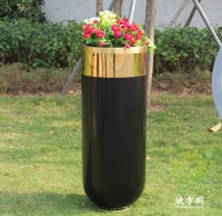 室內鈦金噴塑不銹鋼圓柱形花盆