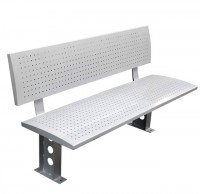 戶外帶靠背鈑金沖孔不銹鋼休閑椅