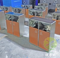 小區噴粉雙煙灰盅不銹鋼兩分類垃圾桶