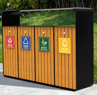 園林之雅，分類之美定制鋼木四分類垃圾箱的詩(shī)意棲居