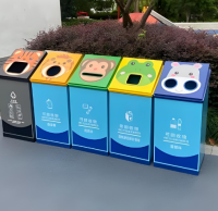 公園卡通金屬分類垃圾桶，打造寓教于樂的環(huán)保新場景