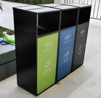 戶外噴粉三分類金屬垃圾桶環(huán)保升級的智慧選擇