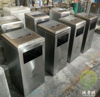 室內(nèi)商用方形鏤空不銹鋼垃圾桶
