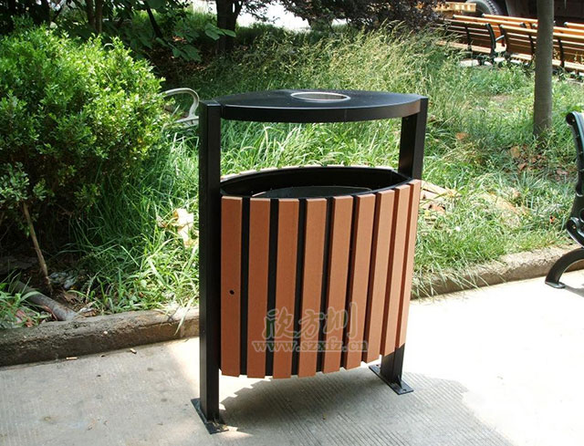 公園鋼木垃圾桶